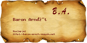 Baron Arnót névjegykártya